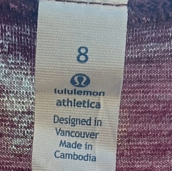 Lululemon Cross Twist Back Tank Top Size 8 Color Heathered Wine - Picture 6 of 7